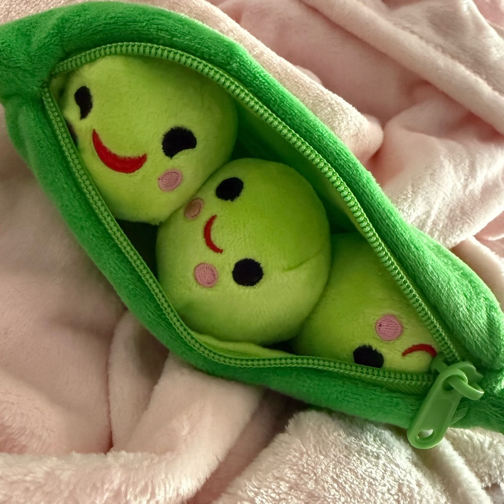 Green Pea Pod Plush Toy